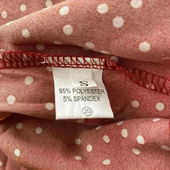 🆕Boho Trendy Floral Blooming Wine Abstract Dot Smocked A-Line Dress S🆕 - Picture 12 of 12